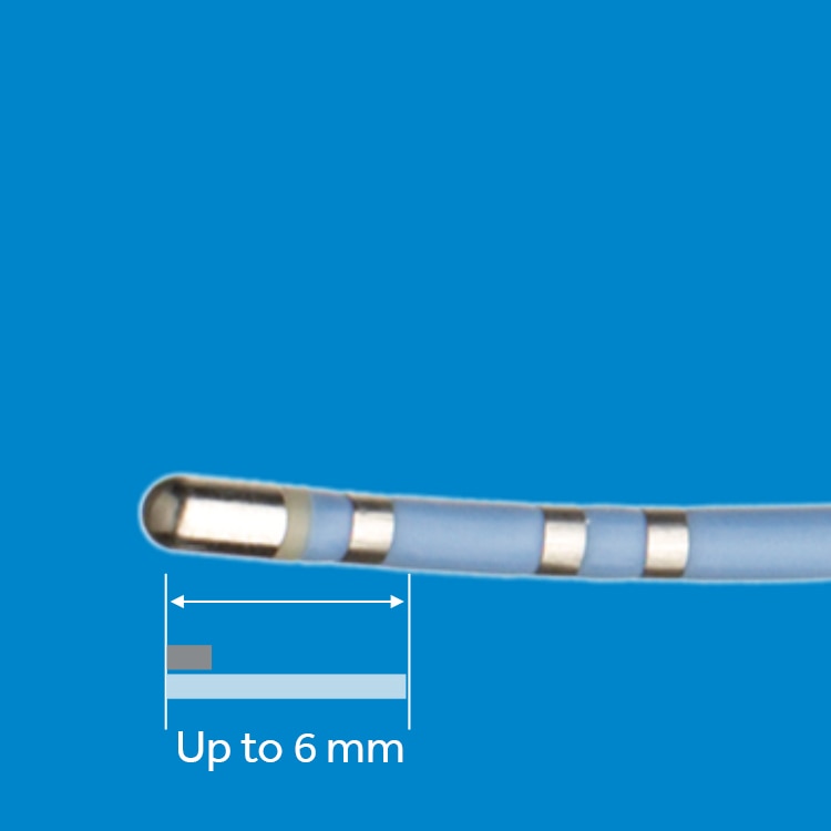 Conventional RF catheter on blue background