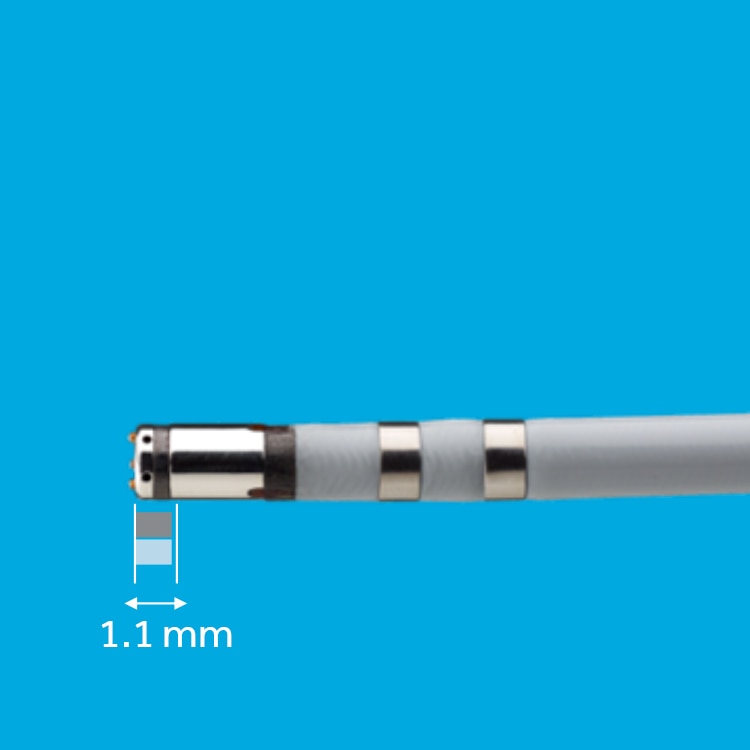 DiamondTemp ablation system catheter and electrodes on blue background