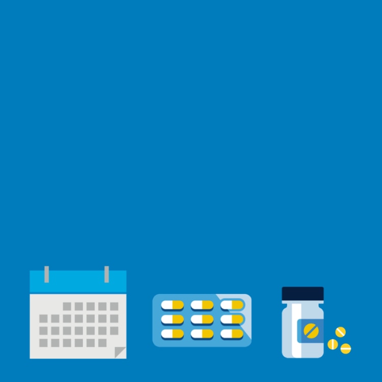 Graphic of a calendar and medication