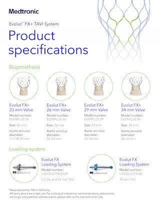 Evolut FX+ TAVI System Product Specifications
