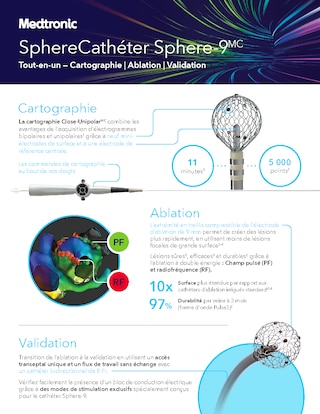 Apercu du produit mettant en avant les capacites de cartographie, d'ablation et de validation avec les therapies RF et PF a double energie.