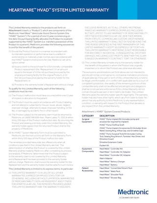 HeartWare™ HVAD™ System Limited Warranty Card