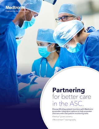 Brochure highlighting the technologies that Medtronic and Mindray provide for the ASC setting.