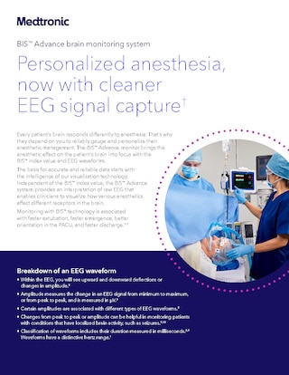 BIS Advance EEG parameters info sheet.