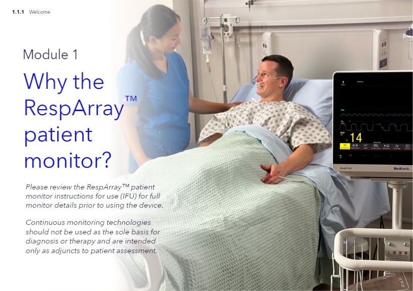 Video poster for module 1 of the RespArray™ video series: Why the RespArray™ patient monitor?