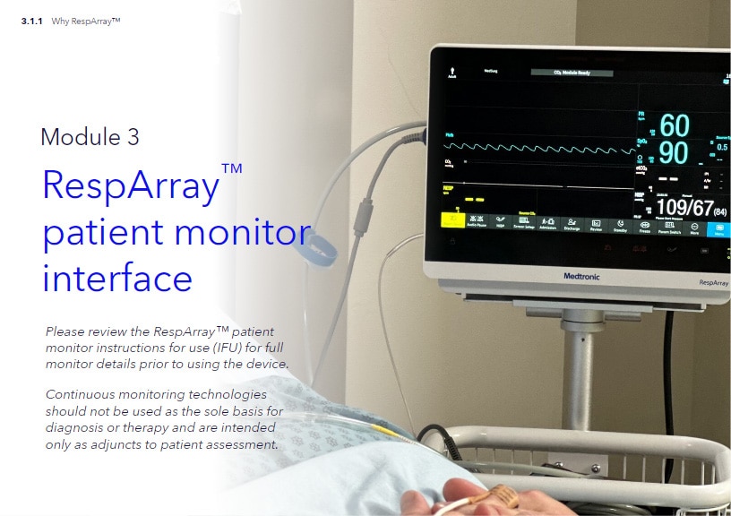 Video poster for module 3 of the RespArray™ video series: RespArray™ patient monitor interface