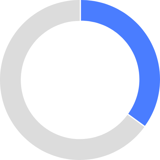 A circular illustration representing 29 percent