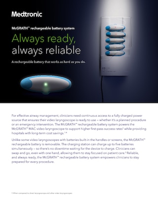 Brochure of the McGRATH™ MAC rechargeable battery system