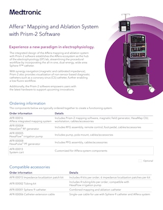 This is a document describing specifications of the Affera™ cardiac mapping system.