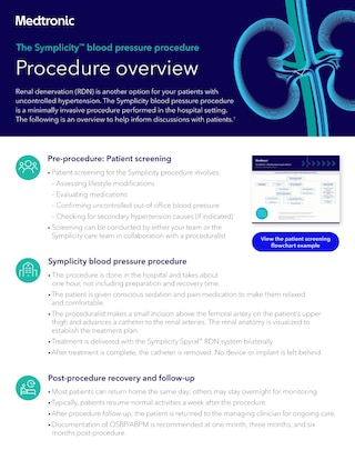 View the Symplicity™ blood pressure procedure overview brochure.