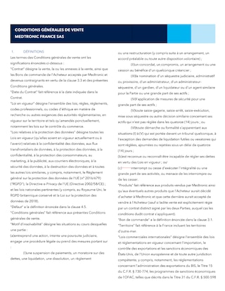 Condition générale de vente Medtronic France Sas - Juillet 2025