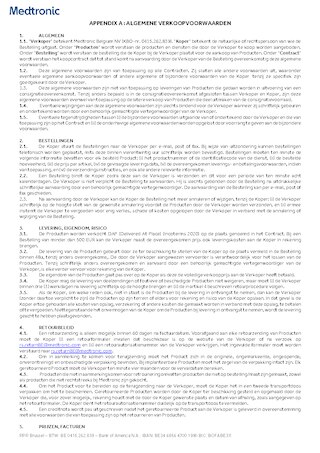 Algemene verkoopvoorwaarden Medtronic Belgium 