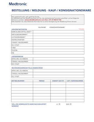 Orders for consignment goods (German)