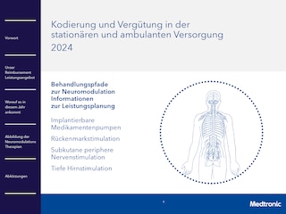 Behandlungspfade zur Neuromodulation | Informationen zur Leistungsplanung: Implantierbare Medikamentenpumpen,  Rückenmarkstimulation,  Subkutane periphere  Nervenstimulation, Tiefe Hirnstimulation
