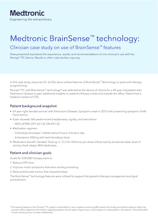 CLINICIAN CASE STUDY ON USE OF BRAINSENSE™ FEATURES