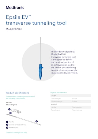 View the Epsila EV™ transverse tunneling tool specifications sheet.