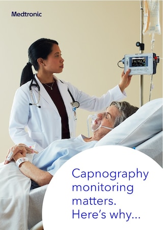 Cover of the Microstream™ capnography patient information brochure, presenting an overview of monitoring technology for patients and caregivers.