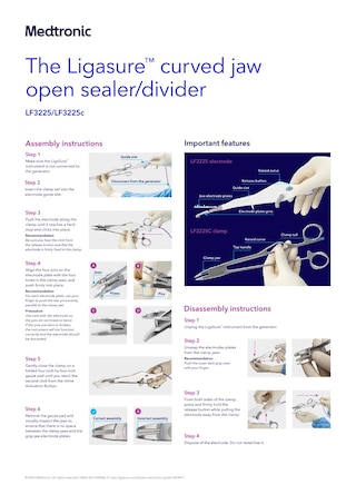 Brochure cover for the LigaSure™ curved jaw device, highlighting product design and vessel sealing capabilities.
