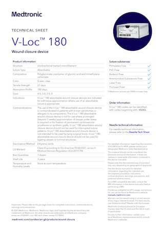 V-Loc 180 tech sheet