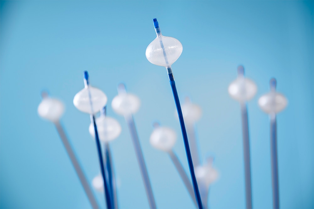 A photo of several Medtronic cryoballoon surgical devices