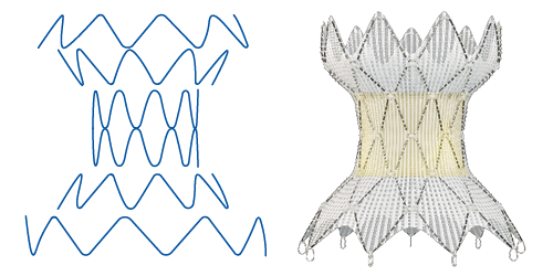 This is an image of the Harmony™ transcatheter pulmonary valve (TPV) nitinol frame.