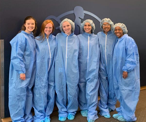 A photo of five STEM women interns.